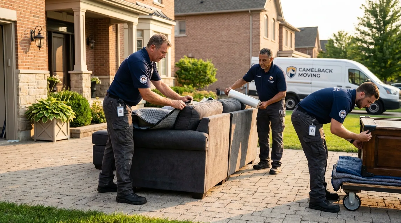 Large estate moving crew wrapping furniture in Catasauqua, PA